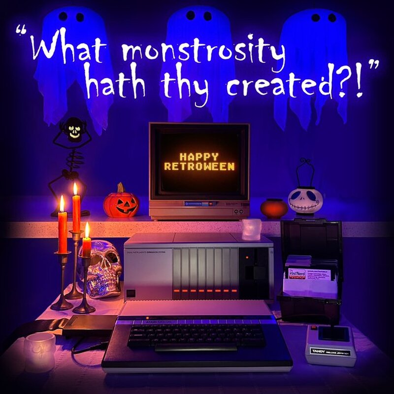It's Alive! □□□

#Retroween #Halloween #RetroHalloween #FrankensteinsMonster #Atari #Atari8Bit #Atari1200XL #TI99 #TIPEB #TandyCoCo #Commodore #VintageComputing #RetroComputers #RetroGaming #TheVintNerd