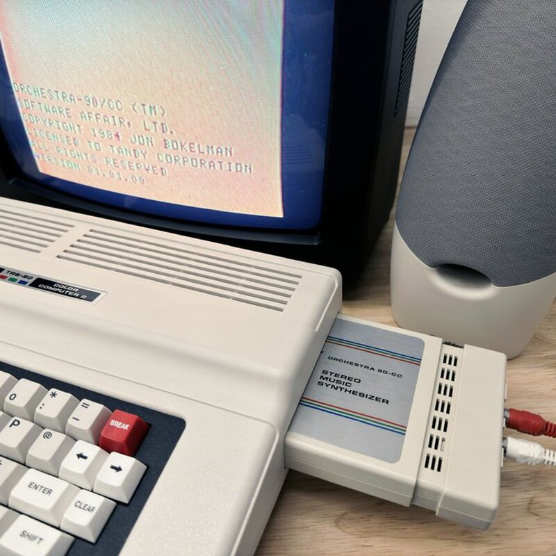 Grooving to music like its 1984. Gots 5 Voices. That's one more than four; Ain't It. □

#Orchestra90 #263143 #StereoMusicSynthesizer #TRS80CoCo #TRS80ColorComputer #Tandy #RadioShack #TRS80 #RetroComputers #RetroGaming #TheVintNerd