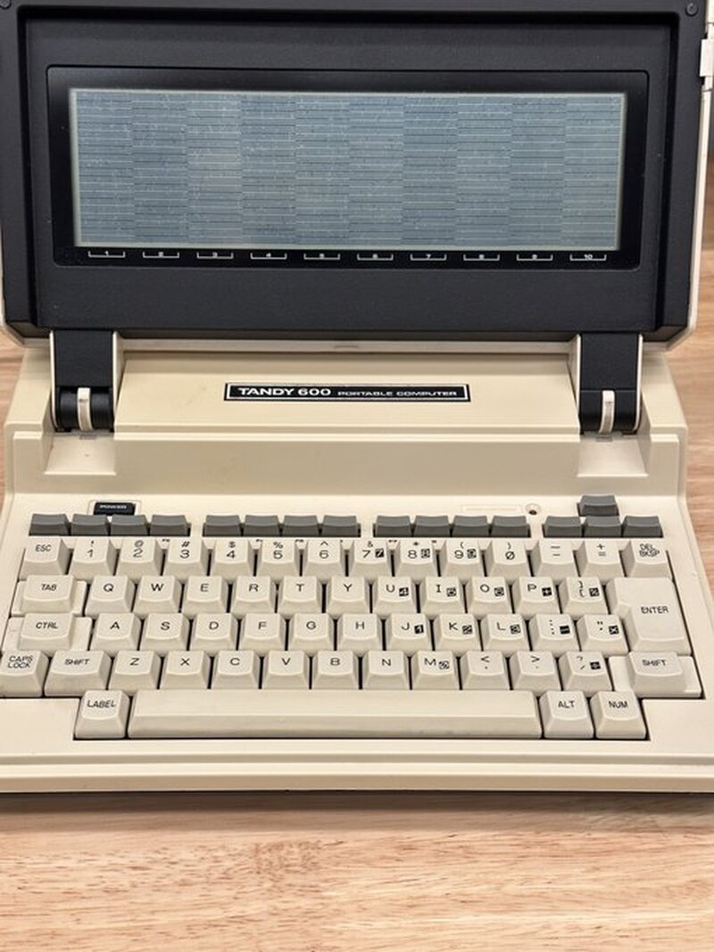 Tandy 600 Update: IT WORKS! After removing the system battery pack and the backup battery, plugging in a tested supply, and performing a 