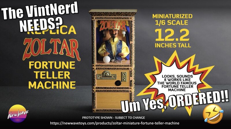 New Wave Toys latest announcement. How could I Not preorder Zoltar?! □

#NewWaveToys #Zoltar #FortuneTeller #Arcade #VintageComputing #RetroComputers #RetroGaming #TheVintNerd